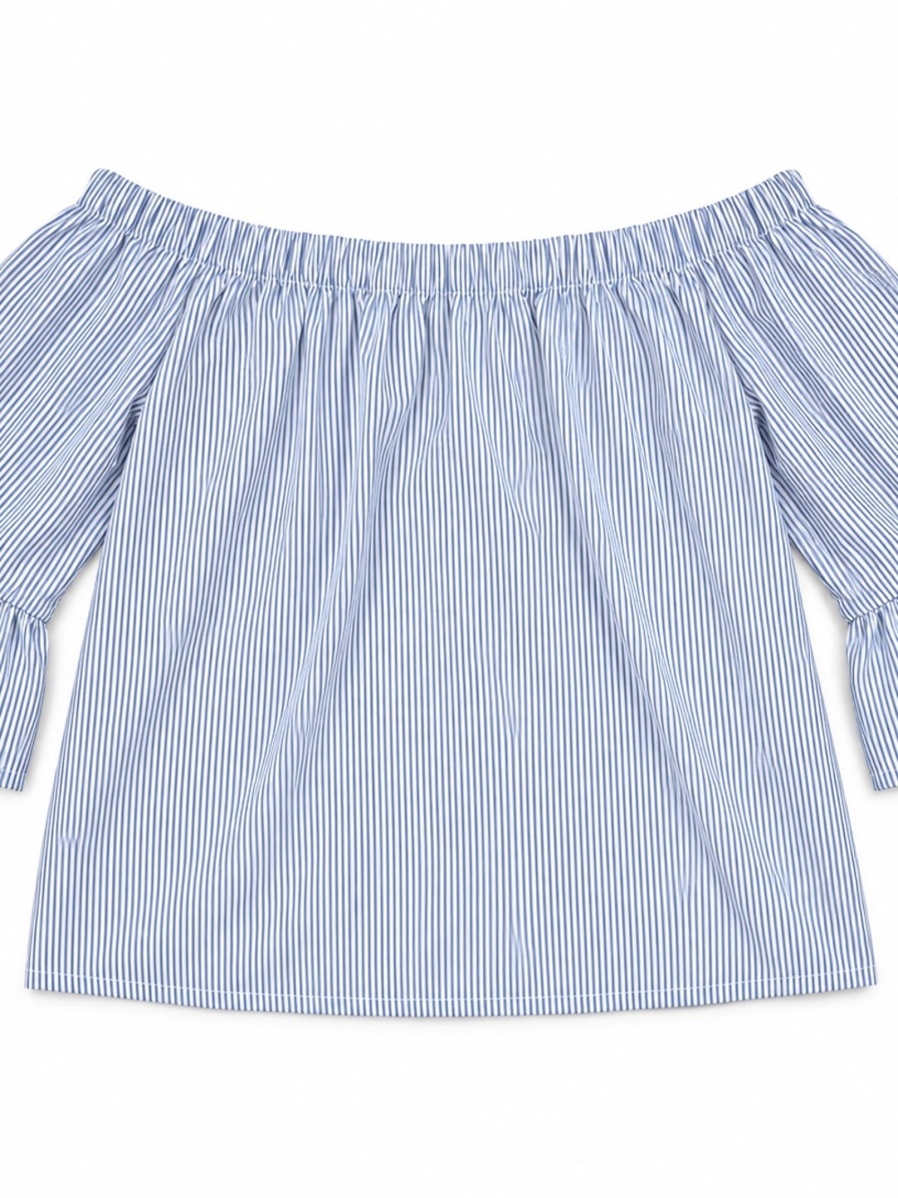 Off-Shoulder Blue Stripe Women’s Top